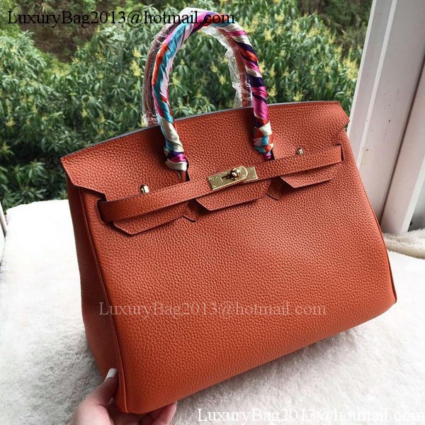 Hermes Birkin 35CM Tote Bag Orange Calfskin Leather BK35 Gold Hermes Birkin 35CM Tote Bag Orange Calfskin Leather BK35 Gold