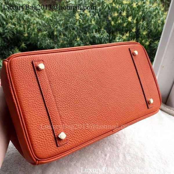 Hermes Birkin 35CM Tote Bag Orange Calfskin Leather BK35 Gold Hermes Birkin 35CM Tote Bag Orange Calfskin Leather BK35 Gold