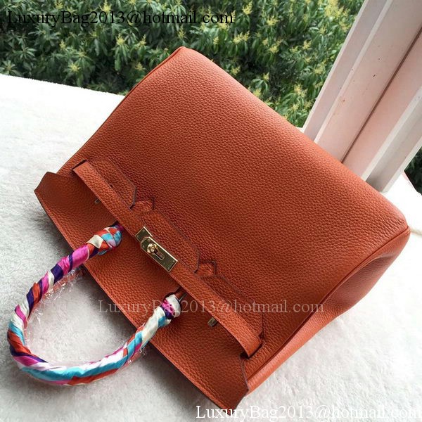 Hermes Birkin 35CM Tote Bag Orange Calfskin Leather BK35 Gold Hermes Birkin 35CM Tote Bag Orange Calfskin Leather BK35 Gold