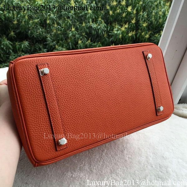 Hermes Birkin 35CM Tote Bag Orange Calfskin Leather BK35 Silver Hermes Birkin 35CM Tote Bag Orange Calfskin Leather BK35 Silver