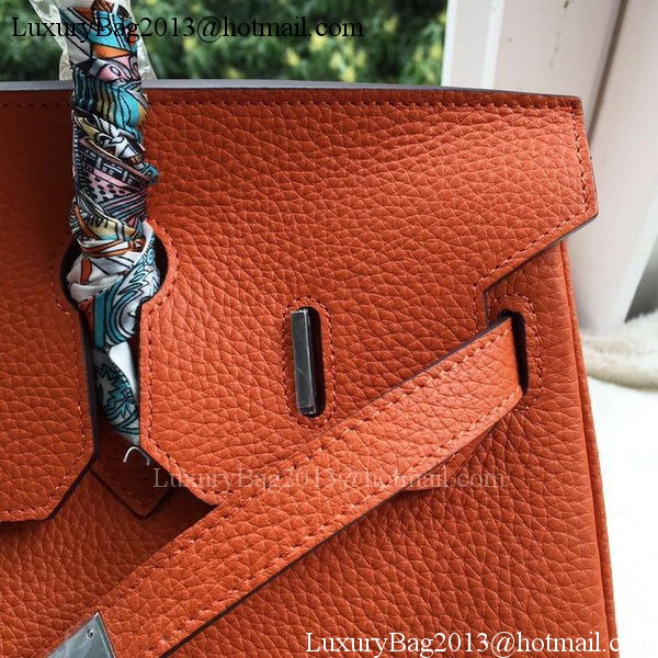 Hermes Birkin 35CM Tote Bag Orange Calfskin Leather BK35 Silver Hermes Birkin 35CM Tote Bag Orange Calfskin Leather BK35 Silver