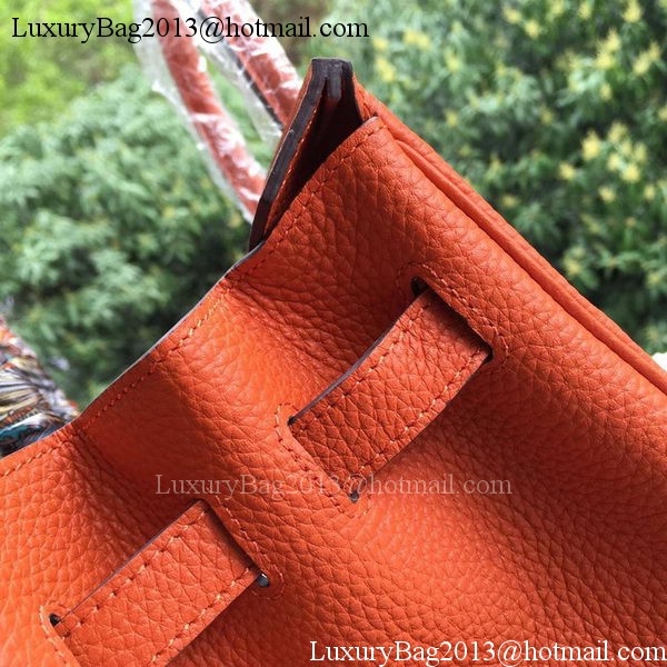 Hermes Birkin 35CM Tote Bag Orange Calfskin Leather BK35 Silver Hermes Birkin 35CM Tote Bag Orange Calfskin Leather BK35 Silver