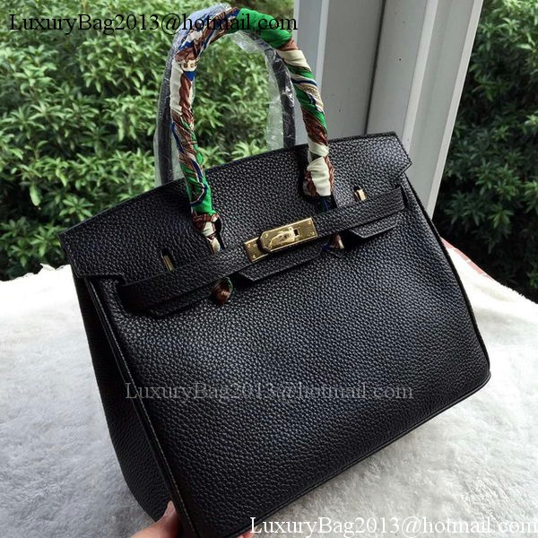 Hermes Birkin 30CM Tote Bags Black Calfskin Leather BK30 Gold Hermes Birkin 30CM Tote Bags Black Calfskin Leather BK30 Gold