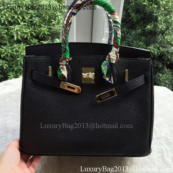 Hermes Birkin 30CM Tote Bags Black Calfskin Leather BK30 Gold Hermes Birkin 30CM Tote Bags Black Calfskin Leather BK30 Gold
