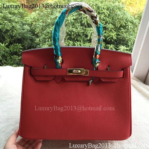 Hermes Birkin 30CM Tote Bags Red Calfskin Leather BK30 Gold Hermes Birkin 30CM Tote Bags Red Calfskin Leather BK30 Gold