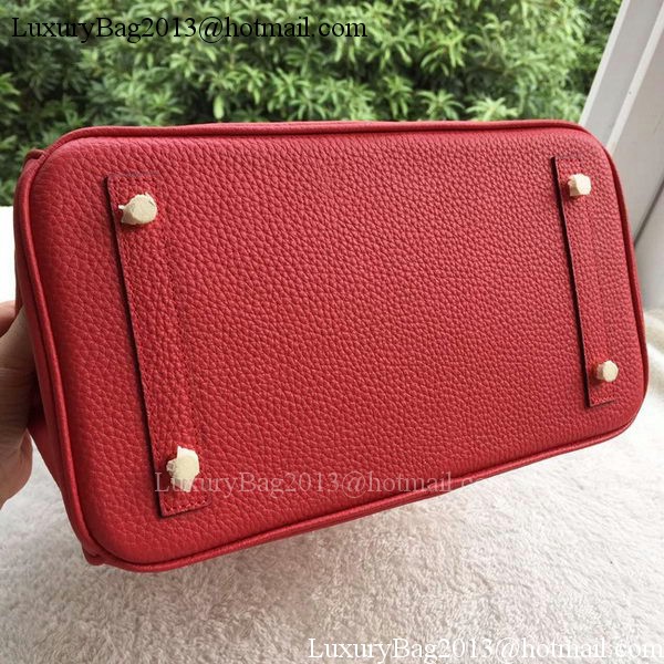 Hermes Birkin 30CM Tote Bags Red Calfskin Leather BK30 Gold Hermes Birkin 30CM Tote Bags Red Calfskin Leather BK30 Gold
