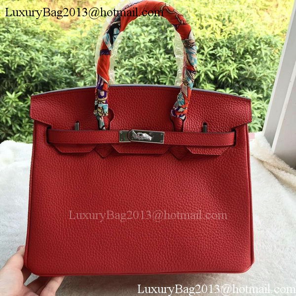 Hermes Birkin 30CM Tote Bags Red Calfskin Leather BK30 Silver Hermes Birkin 30CM Tote Bags Red Calfskin Leather BK30 Silver