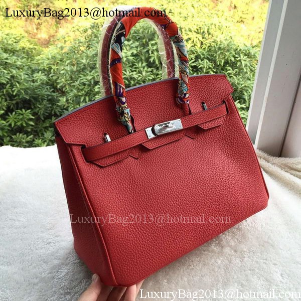 Hermes Birkin 30CM Tote Bags Red Calfskin Leather BK30 Silver Hermes Birkin 30CM Tote Bags Red Calfskin Leather BK30 Silver