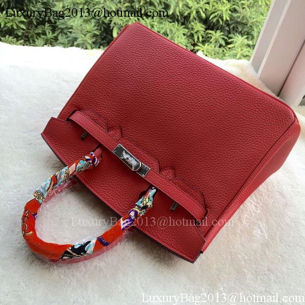 Hermes Birkin 30CM Tote Bags Red Calfskin Leather BK30 Silver Hermes Birkin 30CM Tote Bags Red Calfskin Leather BK30 Silver