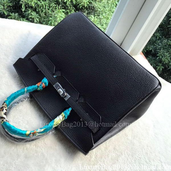 Hermes Birkin 35CM Tote Bag Black Litchi Leather BK35 Silver Hermes Birkin 35CM Tote Bag Black Litchi Leather BK35 Silver
