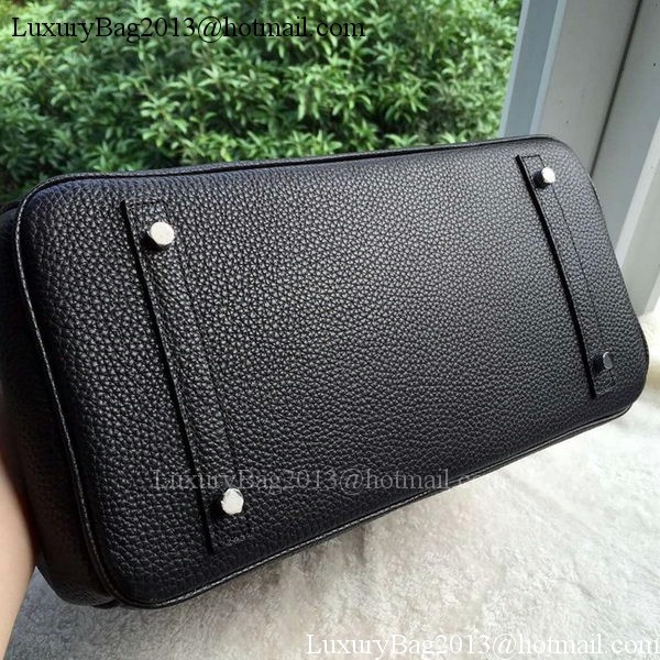 Hermes Birkin 35CM Tote Bag Black Litchi Leather BK35 Silver Hermes Birkin 35CM Tote Bag Black Litchi Leather BK35 Silver