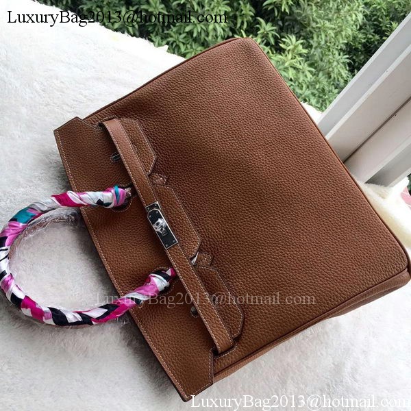 Hermes Birkin 35CM Tote Bag Brown Litchi Leather BK35 Silver Hermes Birkin 35CM Tote Bag Brown Litchi Leather BK35 Silver