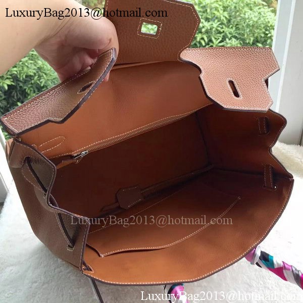 Hermes Birkin 35CM Tote Bag Brown Litchi Leather BK35 Silver Hermes Birkin 35CM Tote Bag Brown Litchi Leather BK35 Silver