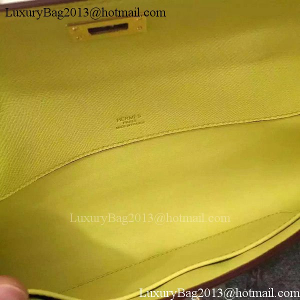 Hermes Kelly 31cm Clutch Epsom Leather KL31 Yellow Hermes Kelly 31cm Clutch Epsom Leather KL31 Yellow