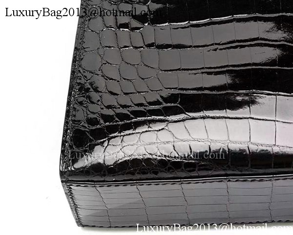 Hermes MINI Kelly 22cm Clutch Croco Leather KL22 Black Hermes MINI Kelly 22cm Clutch Croco Leather KL22 Black