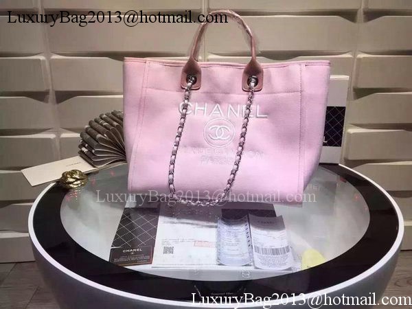 Chanel Large Canvas Tote Shopping Bag A5002 Pink Chanel Large Canvas Tote Shopping Bag A5002 Pink