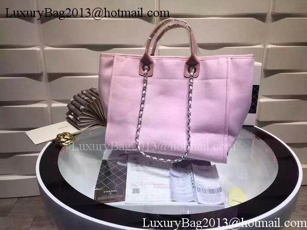 Chanel Large Canvas Tote Shopping Bag A5002 Pink Chanel Large Canvas Tote Shopping Bag A5002 Pink