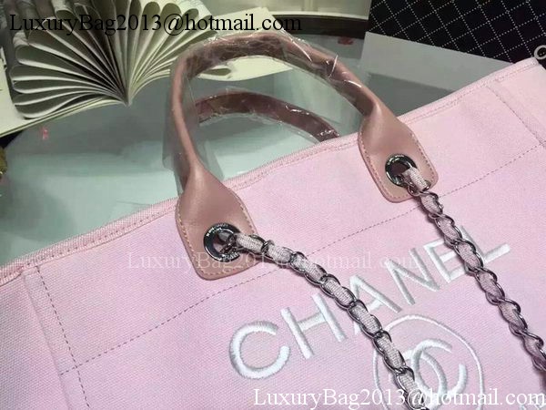 Chanel Large Canvas Tote Shopping Bag A5002 Pink Chanel Large Canvas Tote Shopping Bag A5002 Pink