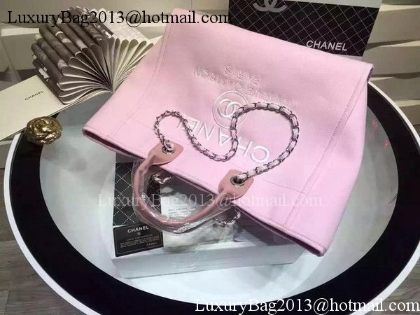 Chanel Large Canvas Tote Shopping Bag A5002 Pink Chanel Large Canvas Tote Shopping Bag A5002 Pink