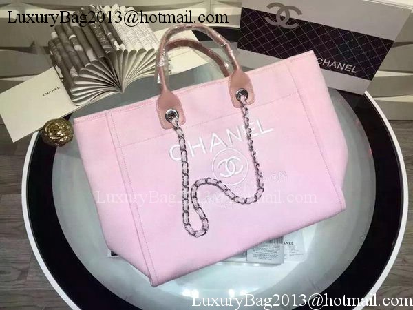 Chanel Large Canvas Tote Shopping Bag A5002 Pink Chanel Large Canvas Tote Shopping Bag A5002 Pink