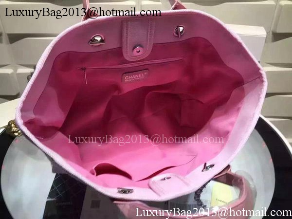 Chanel Large Canvas Tote Shopping Bag A5002 Pink Chanel Large Canvas Tote Shopping Bag A5002 Pink