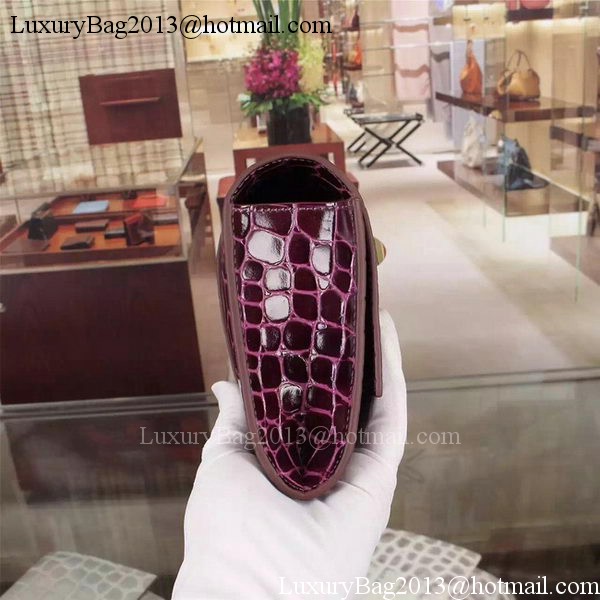 Hermes Croco Leather Clutch H88017 Purple Hermes Croco Leather Clutch H88017 Purple