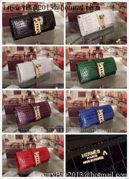 Hermes Croco Leather Clutch H88017 Red Hermes Croco Leather Clutch H88017 Red