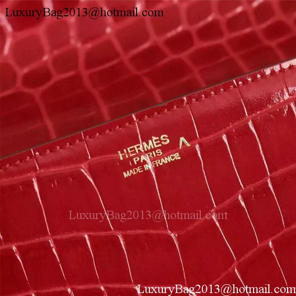 Hermes Croco Leather Clutch H88017 Red Hermes Croco Leather Clutch H88017 Red