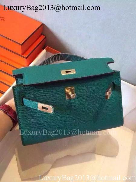 Hermes MINI Kelly 22cm Tote Bag Calfskin Leather K22 Dark Green Hermes MINI Kelly 22cm Tote Bag Calfskin Leather K22 Dark Green