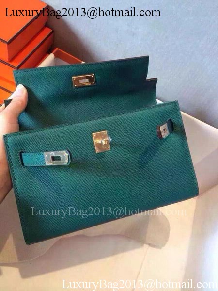 Hermes MINI Kelly 22cm Tote Bag Calfskin Leather K22 Dark Green Hermes MINI Kelly 22cm Tote Bag Calfskin Leather K22 Dark Green