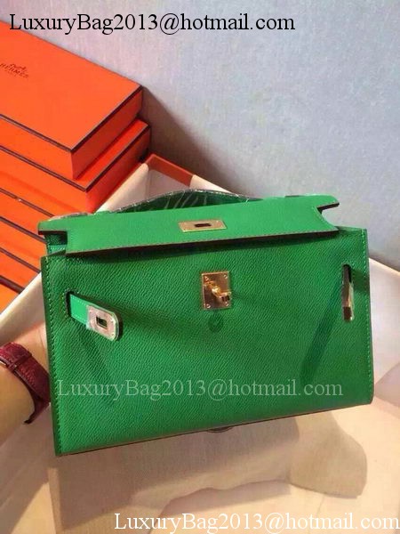Hermes MINI Kelly 22cm Tote Bag Calfskin Leather K22 Green Hermes MINI Kelly 22cm Tote Bag Calfskin Leather K22 Green