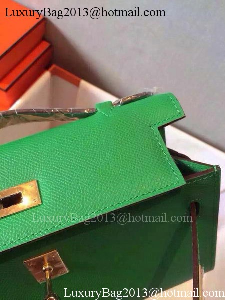 Hermes MINI Kelly 22cm Tote Bag Calfskin Leather K22 Green Hermes MINI Kelly 22cm Tote Bag Calfskin Leather K22 Green