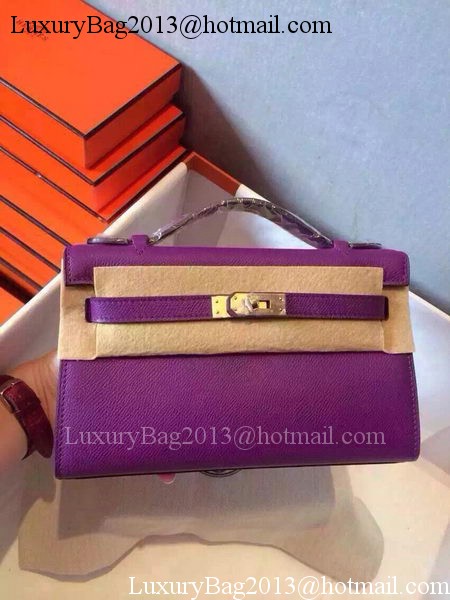 Hermes MINI Kelly 22cm Tote Bag Calfskin Leather K22 Purple Hermes MINI Kelly 22cm Tote Bag Calfskin Leather K22 Purple
