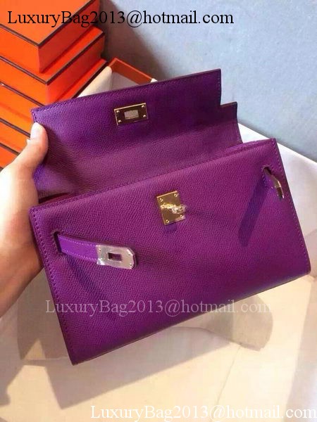 Hermes MINI Kelly 22cm Tote Bag Calfskin Leather K22 Purple Hermes MINI Kelly 22cm Tote Bag Calfskin Leather K22 Purple