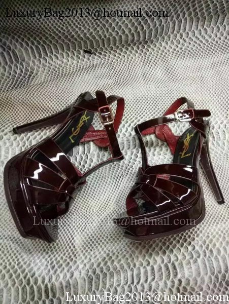 Yves Saint Laurent 20mm Platform 130mm Sandal YSL302 Burgundy Yves Saint Laurent 20mm Platform 130mm Sandal YSL302 Burgundy