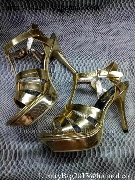 Yves Saint Laurent 20mm Platform 130mm Sandal YSL304 Gold Yves Saint Laurent 20mm Platform 130mm Sandal YSL304 Gold