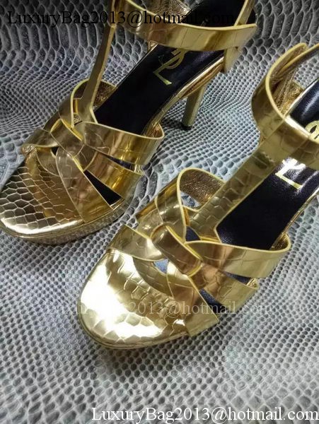 Yves Saint Laurent 20mm Platform 130mm Sandal YSL304 Gold Yves Saint Laurent 20mm Platform 130mm Sandal YSL304 Gold