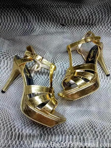 Yves Saint Laurent 20mm Platform 130mm Sandal YSL304 Gold Yves Saint Laurent 20mm Platform 130mm Sandal YSL304 Gold