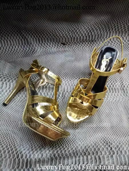 Yves Saint Laurent 20mm Platform 130mm Sandal YSL304 Gold Yves Saint Laurent 20mm Platform 130mm Sandal YSL304 Gold