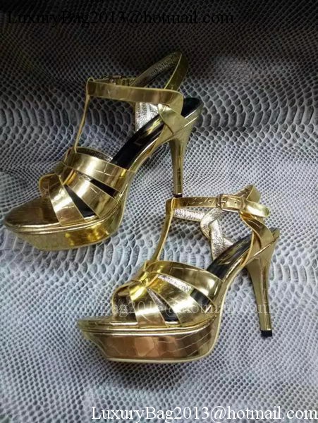 Yves Saint Laurent 20mm Platform 130mm Sandal YSL304 Gold Yves Saint Laurent 20mm Platform 130mm Sandal YSL304 Gold