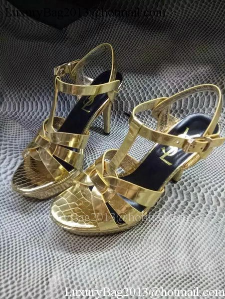 Yves Saint Laurent 20mm Platform 130mm Sandal YSL304 Gold Yves Saint Laurent 20mm Platform 130mm Sandal YSL304 Gold