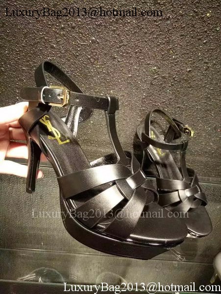 Yves Saint Laurent 20mm Platform 130mm Sandal YSL305 Black Yves Saint Laurent 20mm Platform 130mm Sandal YSL305 Black