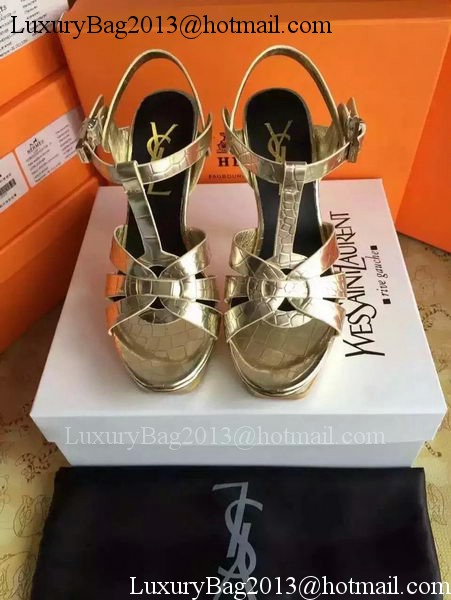 Yves Saint Laurent 20mm Platform 130mm Sandal YSL305 Gold Yves Saint Laurent 20mm Platform 130mm Sandal YSL305 Gold