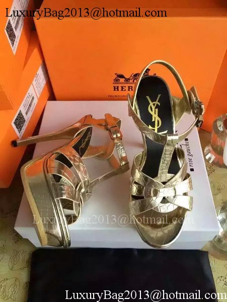 Yves Saint Laurent 20mm Platform 130mm Sandal YSL305 Gold Yves Saint Laurent 20mm Platform 130mm Sandal YSL305 Gold