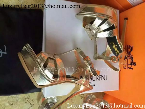 Yves Saint Laurent 20mm Platform 130mm Sandal YSL305 Gold Yves Saint Laurent 20mm Platform 130mm Sandal YSL305 Gold