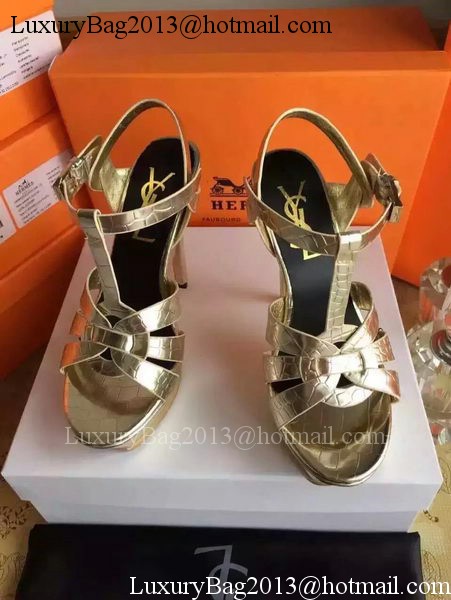 Yves Saint Laurent 20mm Platform 130mm Sandal YSL305 Gold Yves Saint Laurent 20mm Platform 130mm Sandal YSL305 Gold