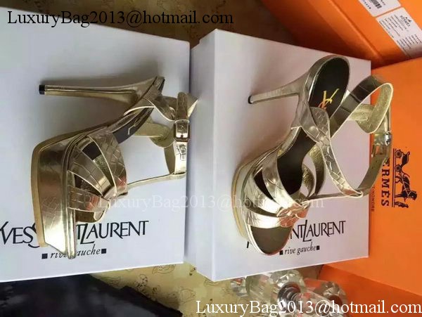 Yves Saint Laurent 20mm Platform 130mm Sandal YSL305 Gold Yves Saint Laurent 20mm Platform 130mm Sandal YSL305 Gold