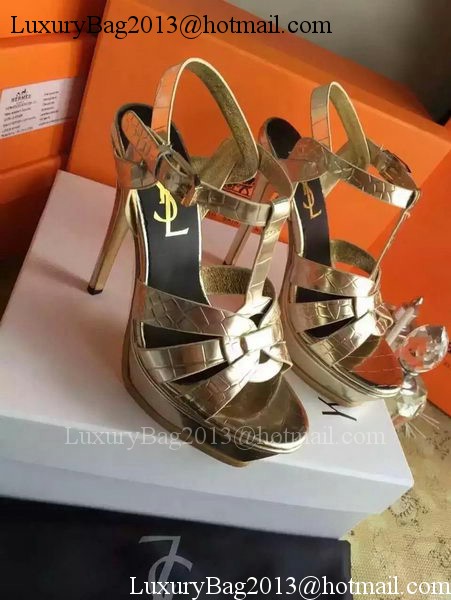 Yves Saint Laurent 20mm Platform 130mm Sandal YSL305 Gold Yves Saint Laurent 20mm Platform 130mm Sandal YSL305 Gold