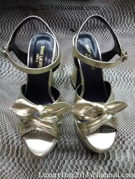 Yves Saint Laurent 40mm Platform 130mm Sandal YSL301 Gold Yves Saint Laurent 40mm Platform 130mm Sandal YSL301 Gold