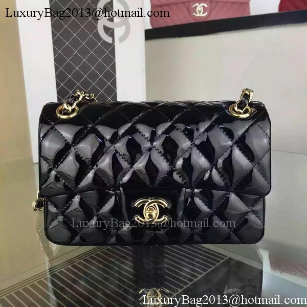 Chanel 2.55 Series Double Flap Bag Black Original Patent Leather CF7024 Gold Chanel 2.55 Series Double Flap Bag Black Original Patent Leather CF7024 Gold